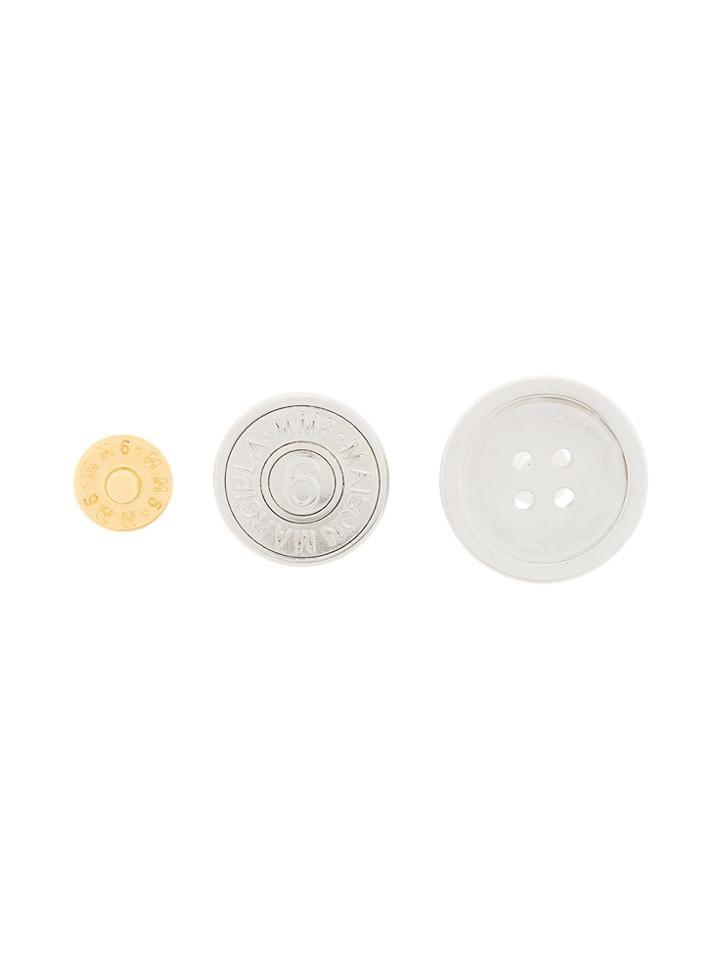 Mm6 Maison Margiela Medallion Button Earrings - Metallic