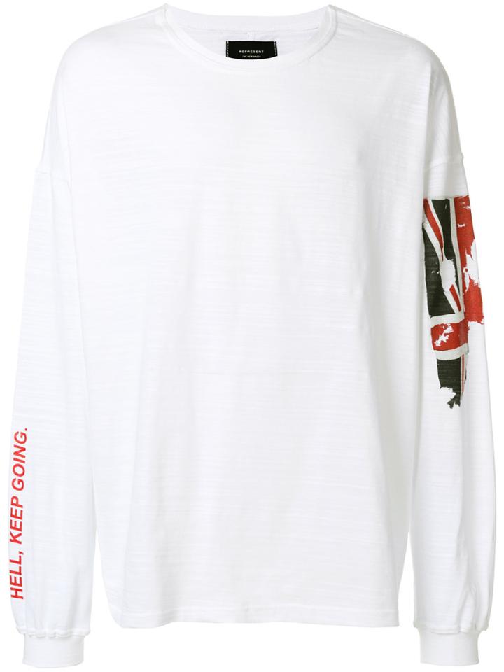 Represent Flag Print Sweatshirt - White