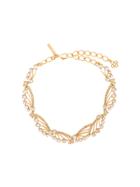 Oscar De La Renta Crystal Fan Necklace - Metallic