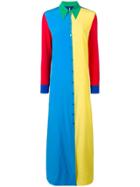 Adam Selman Colour Block Shirt Dress - Blue