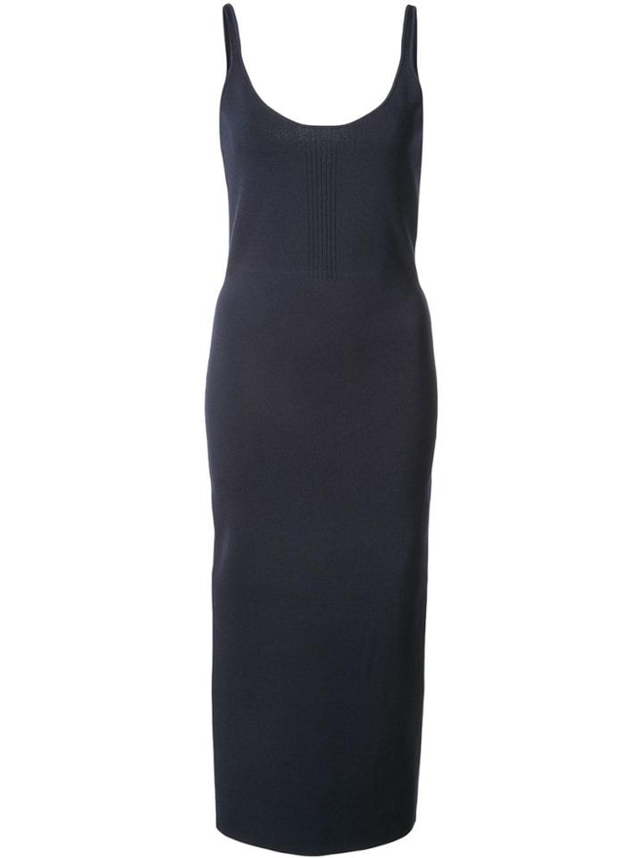 Roland Mouret Ribbed-detailed Midi Dress - Blue