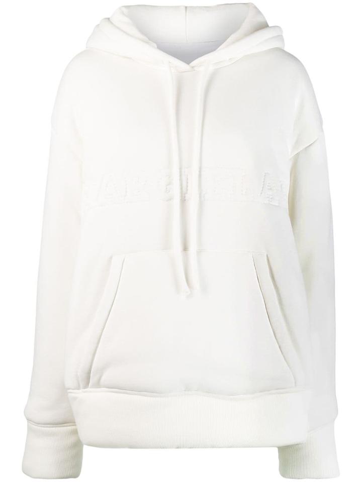 Mm6 Maison Margiela Padded Logo Hoodie - White