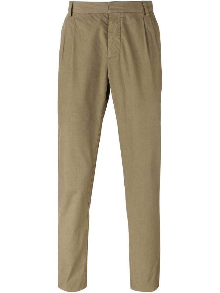 Ami Alexandre Mattiussi Pleated Trousers, Men's, Size: Medium, Green, Cotton
