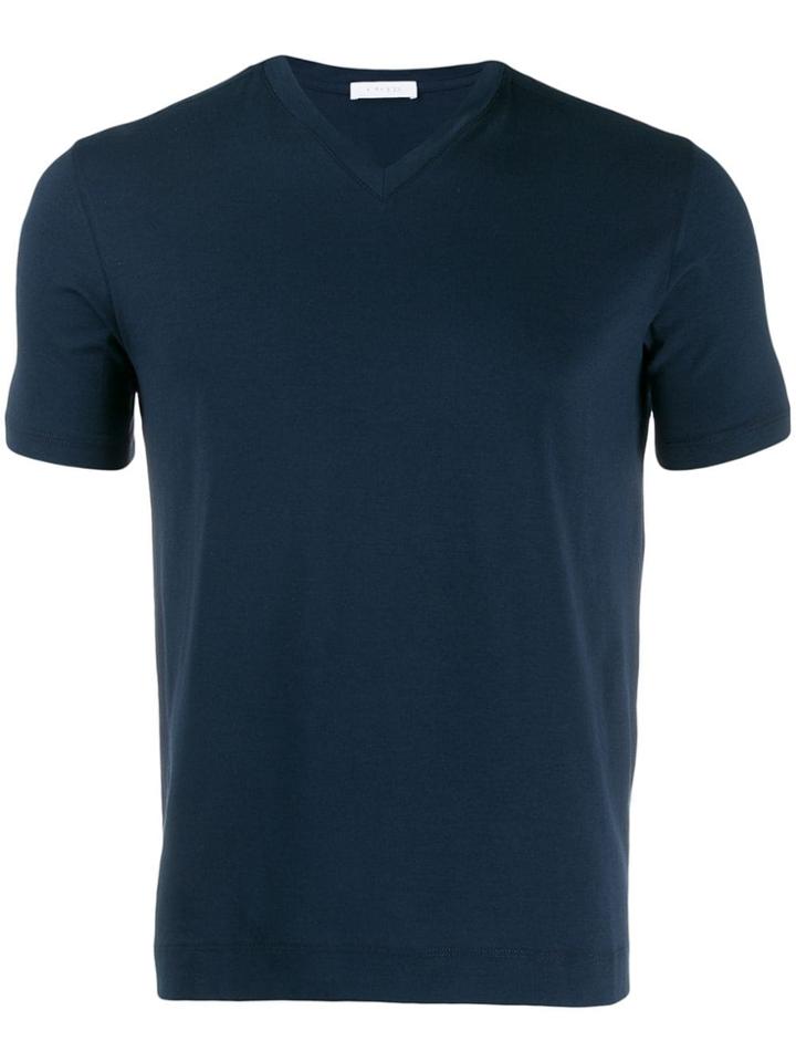 Cruciani V-neck T-shirt - Blue