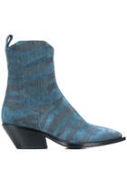 A.f.vandevorst Zebra Print Ankle Boots - Blue