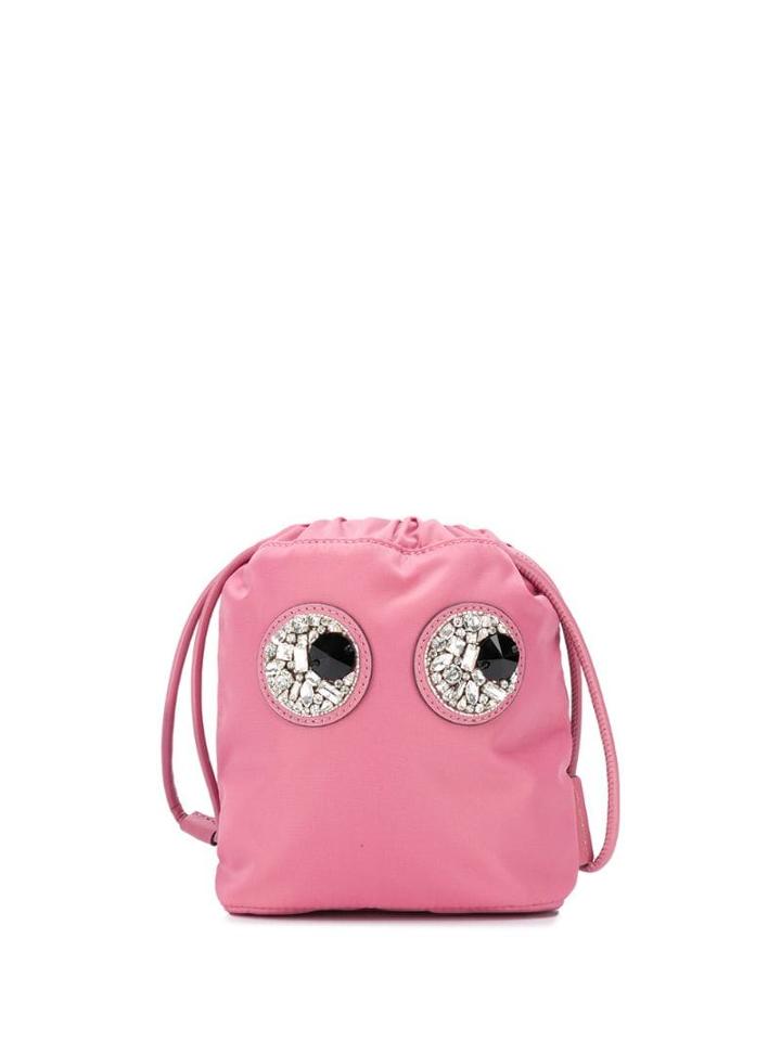 Anya Hindmarch Embellished Eyes Clutch - Pink