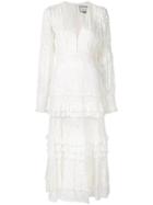 Alexis Gallinda Embroidered Midi Dress - White
