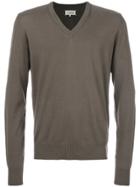 Maison Margiela Elbow Patch V-neck Jumper - Nude & Neutrals