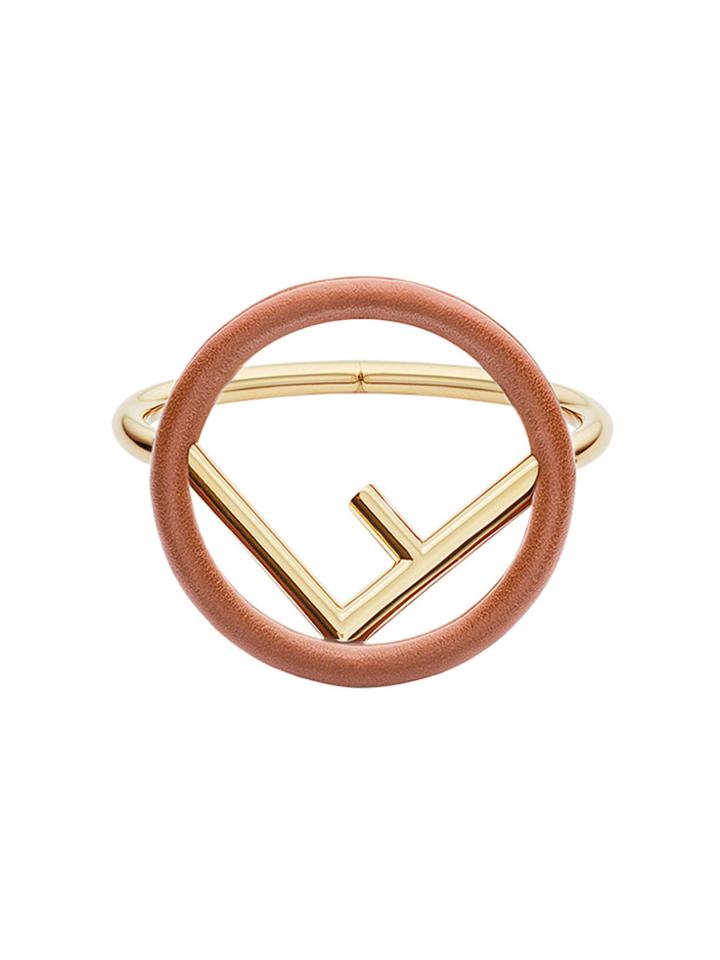 Fendi Leather Logo Bracelet - Metallic