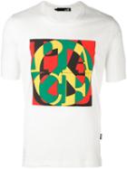 Love Moschino Peace Print T-shirt, Men's, Size: Large, White, Cotton