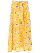 Andrea Marques Printed Midi Skirt - Pink & Purple