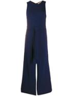 Michael Michael Kors Cropped Wide-leg Jumpsuit - Blue