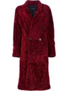 Joseph Double Breasted Coat, Women's, Size: 38, Red, Lamb Fur