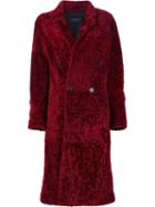 Joseph Double Breasted Coat, Women's, Size: 38, Red, Lamb Fur