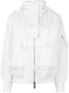 Sacai Hooded Bomber Jacket, Women's, Size: 2, White, Nylon/polyester/cotton/cupro