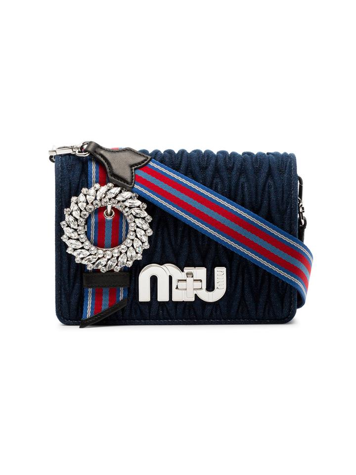 Miu Miu Denim Shoulder Bag - Blue