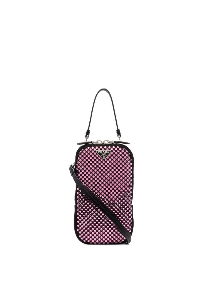 Prada Crystal Embellished Mini Bag - Pink