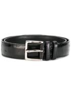 Orciani Crocodile-effect Patent Belt, Men's, Size: 95, Black, Calf Leather