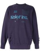 Kolor Printed Logo Sweatshirt - Purple