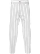 Maison Flaneur - Striped Baggy Trousers - Men - Silk/cotton/viscose - 48, Grey, Silk/cotton/viscose