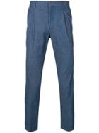Entre Amis Creased Cropped Trousers - Blue