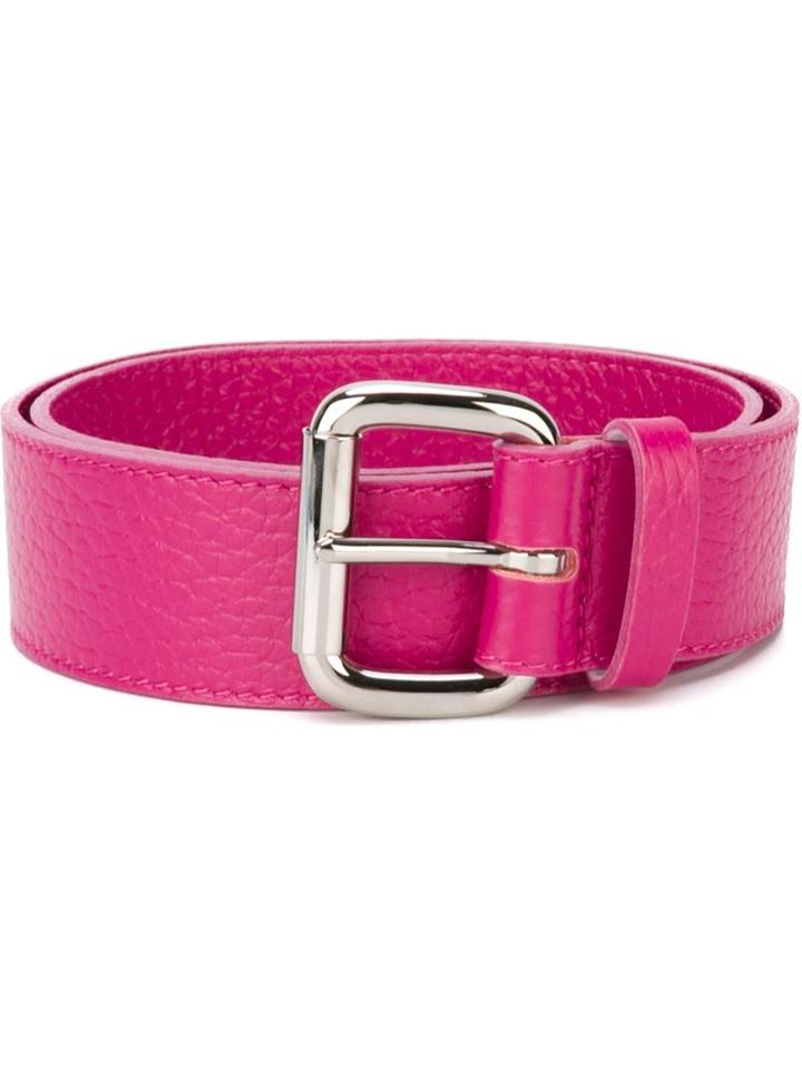 Orciani Square Buckle Belt, Women's, Size: 80, Pink/purple, Leather