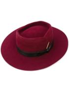 Nick Fouquet - Side Bow Hat - Women - Leather/silk Satin/wool Felt - 57, Pink/purple, Leather/silk Satin/wool Felt