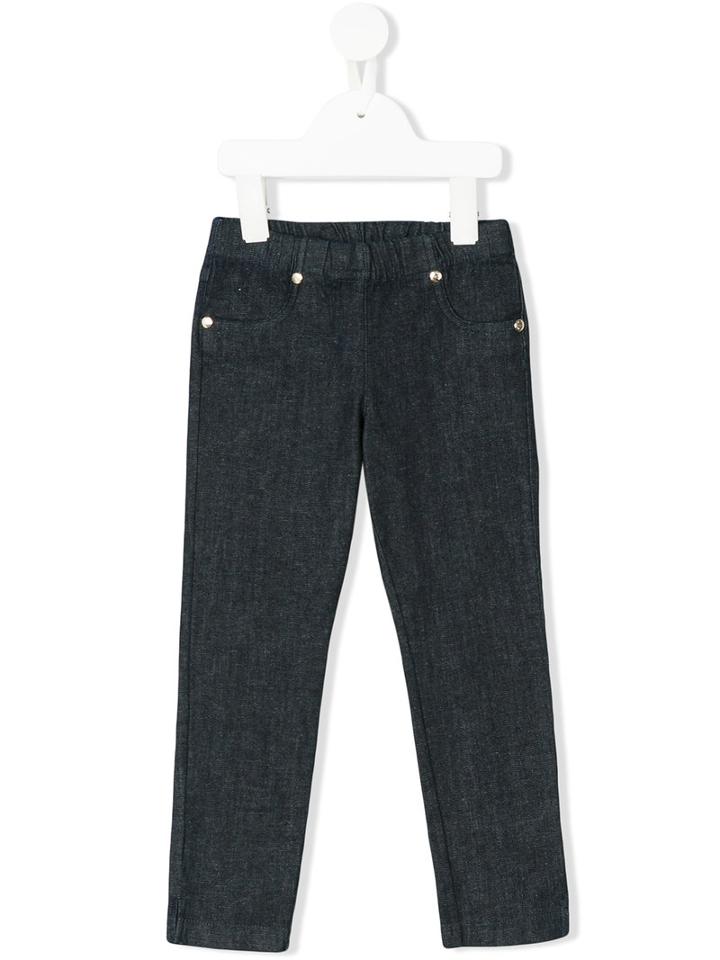 Roberto Cavalli Kids - Logo Embroidered Jeans - Kids - Cotton/spandex/elastane - 10 Yrs, Blue