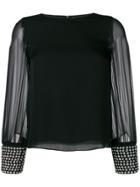 Alice+olivia Studded Cuff Blouse - Black