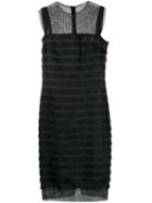 Balenciaga Pre-owned 2000's Sheer Panels Fringed Dress - Black