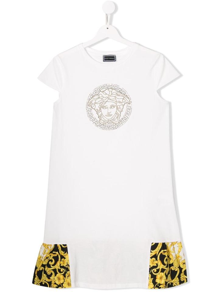 Young Versace Teen Embellished T-shirt - White