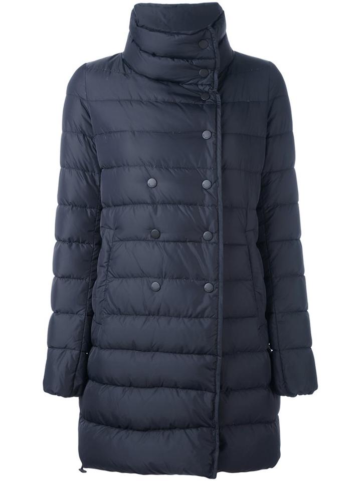 Duvetica Double Breasted Puffer Jacket, Women's, Size: 44, Blue, Polyamide/feather Down