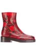 Marni Zip-up Ankle Boot - Red