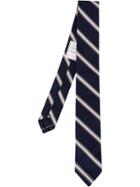 Thom Browne Striped Jacquard Tie - Blue
