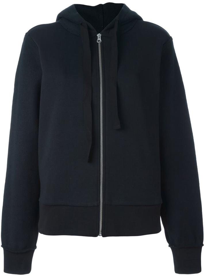 Mm6 Maison Margiela Zip Up Hoodie, Women's, Size: Xs, Black, Cotton/polyester