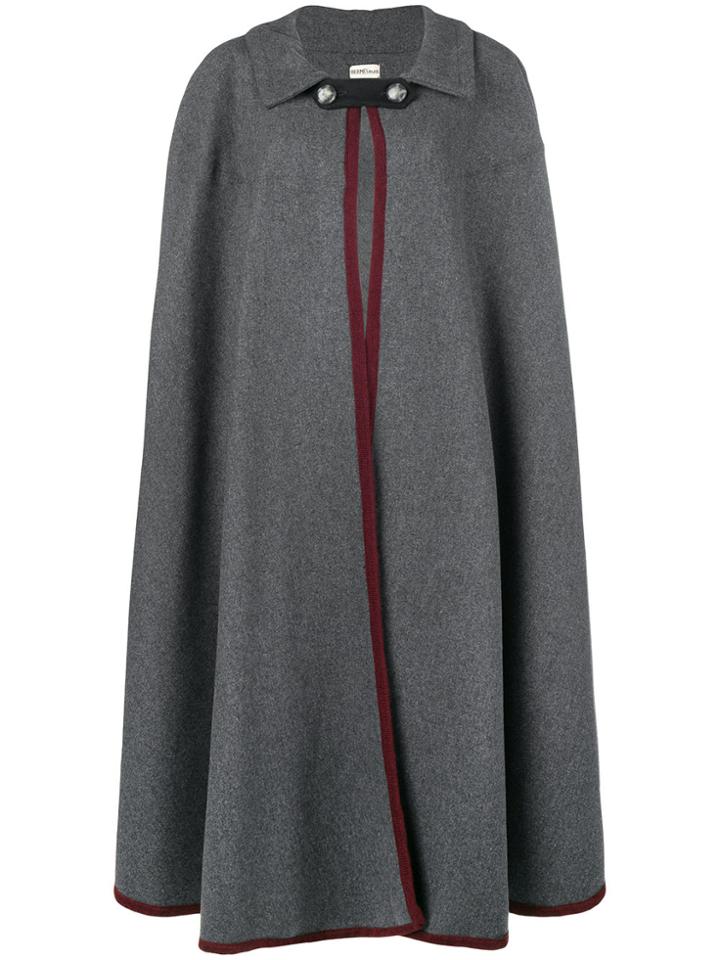 Hermès Vintage Buttoned Cape - Grey
