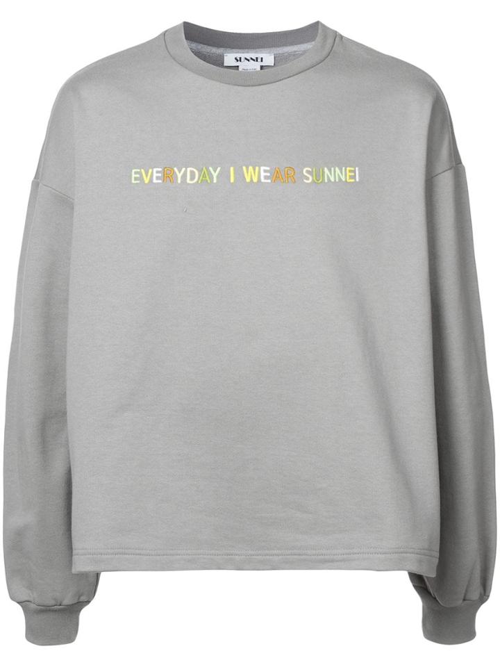 Sunnei Everyday I Wear Sunnei Embroidered Sweatshirt - Grey