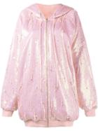 Ashish Oversized Sequin Hoodie, Women's, Size: Small, Pink/purple, Cotton/polyester