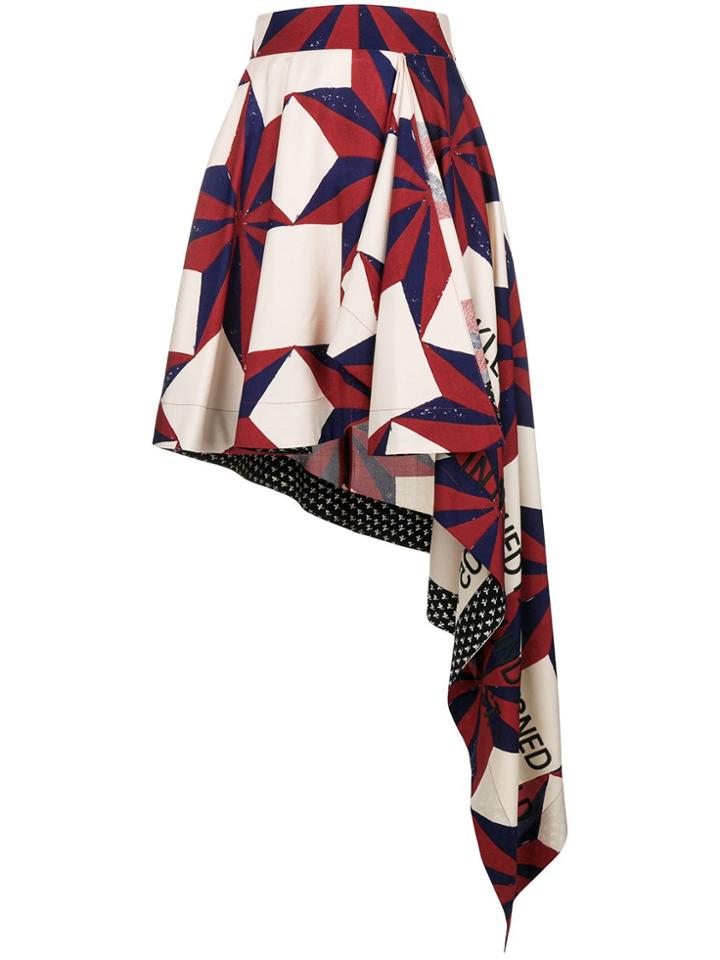 Calvin Klein 205w39nyc Mixed-print Asymmetric Skirt - Red