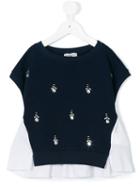 Monnalisa - Crystal Embellished T-shirt - Kids - Cotton/elastodiene/polyester - 4 Yrs, Blue