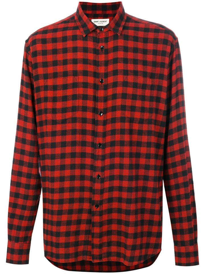 Sacai Plaid And Striped Shirt - Blue