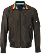 Paul Smith - Contrast Collar Bomber Jacket - Men - Cupro - S, Brown, Cupro