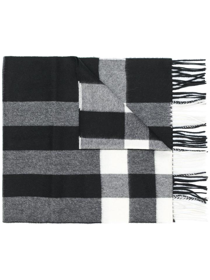 Burberry Cashmere Check Scarf - Black