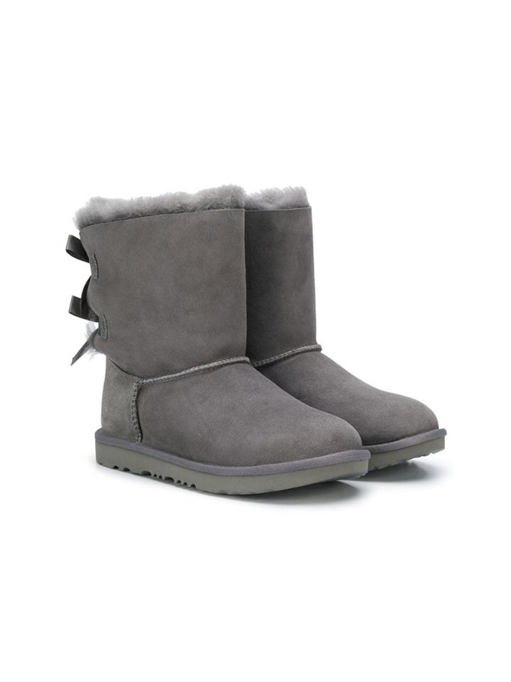 Ugg Australia Kids Teen Leather Ankle Boots - Grey