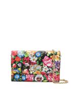 Dolce & Gabbana Floral Print Wallet Bag - Black
