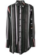 Yang Li - Chest Pocket Striped Shirt - Men - Linen/flax/cupro - 46, Black, Linen/flax/cupro