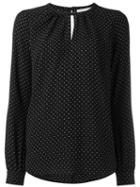 Michael Michael Kors Keyhole Detail Blouse, Women's, Size: Small, Black, Polyester/spandex/elastane
