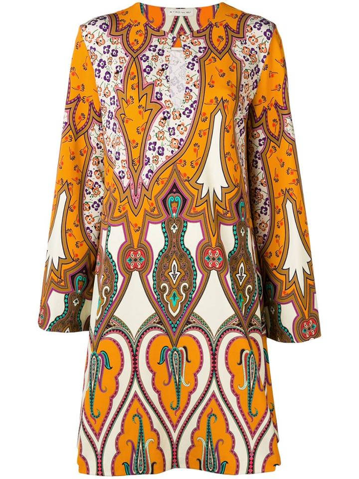 Etro Printed Shift Dress - Yellow & Orange