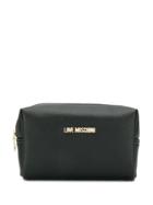 Love Moschino Logo Zipped Cosmetic Bag - Black