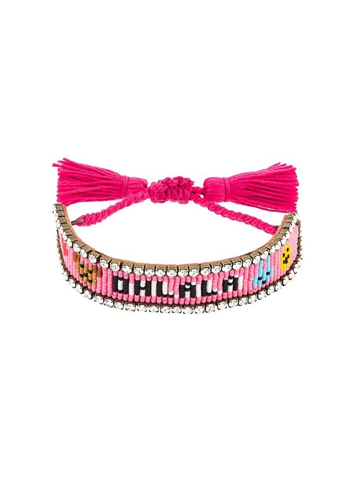 Shourouk 'ohlala' Beaded Bracelet, Women's, Pink/purple